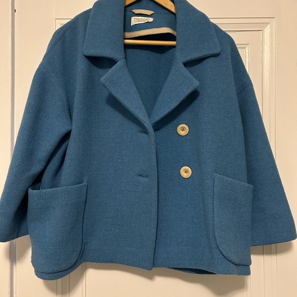 Toast Women's Blue Wool Blazer - Picture 3 of 5